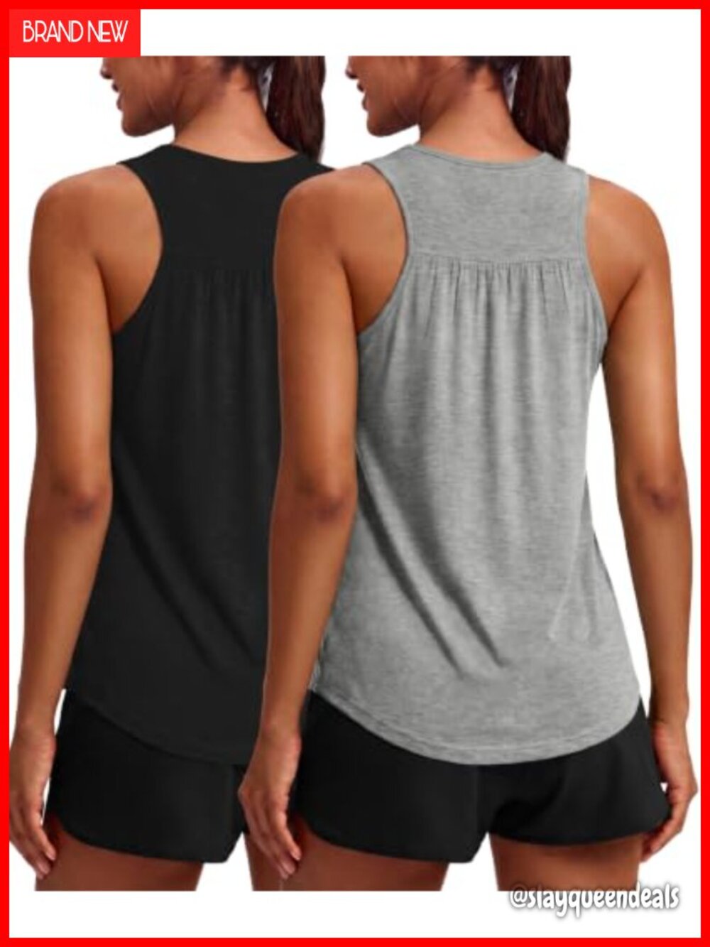 Racerback Workout Tank Top Women Sleeveless Scoop Neck Athletic Gym Yoga Shirt